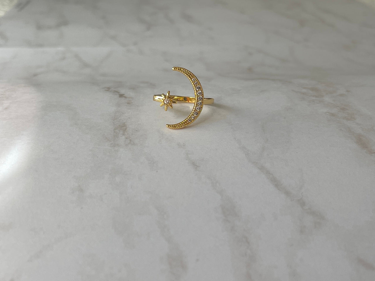Moon and Star Ring
