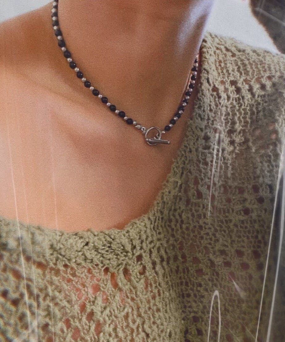 Black Agate Toggle Necklace