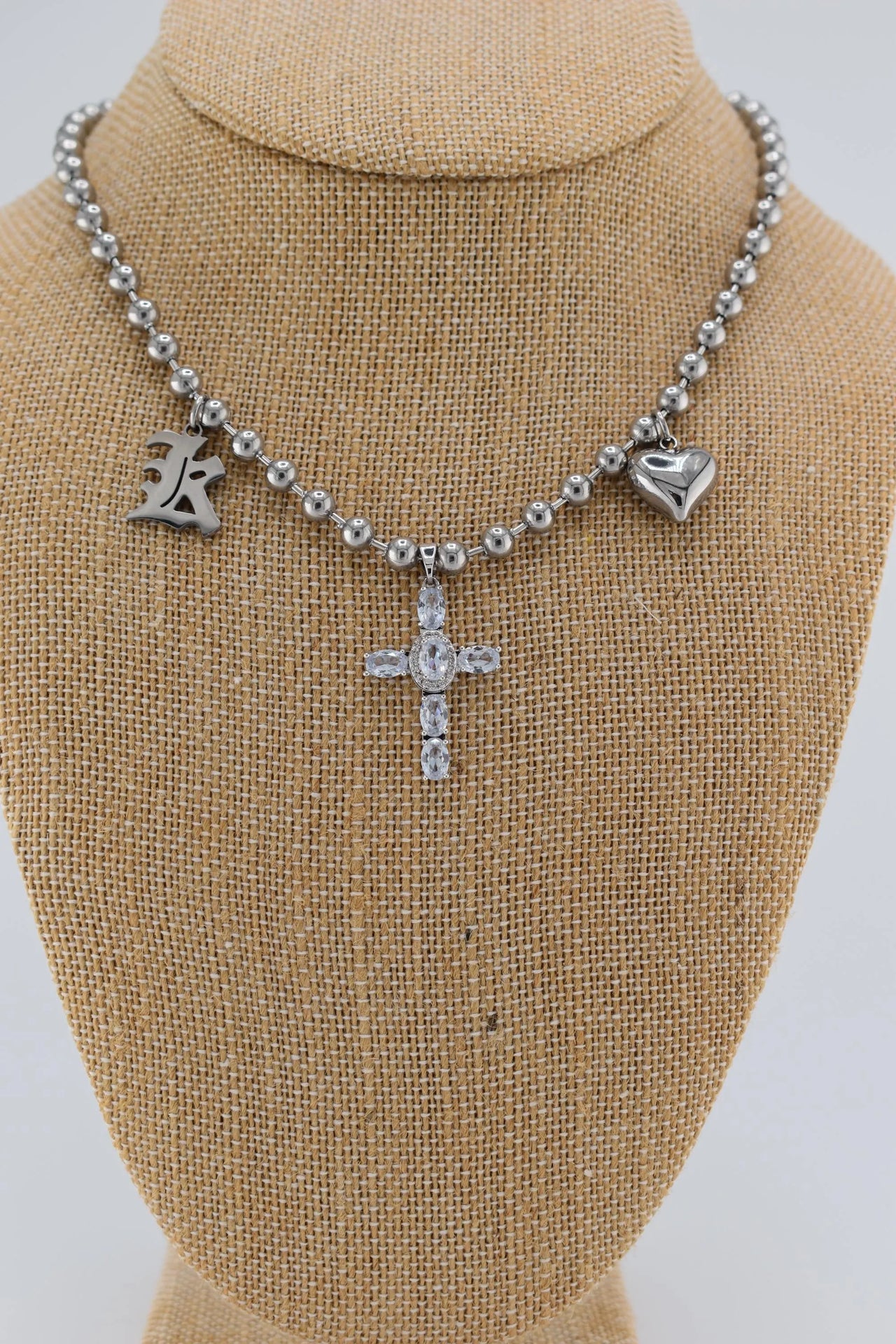5mm Ball Chain Cross Pendant Necklace