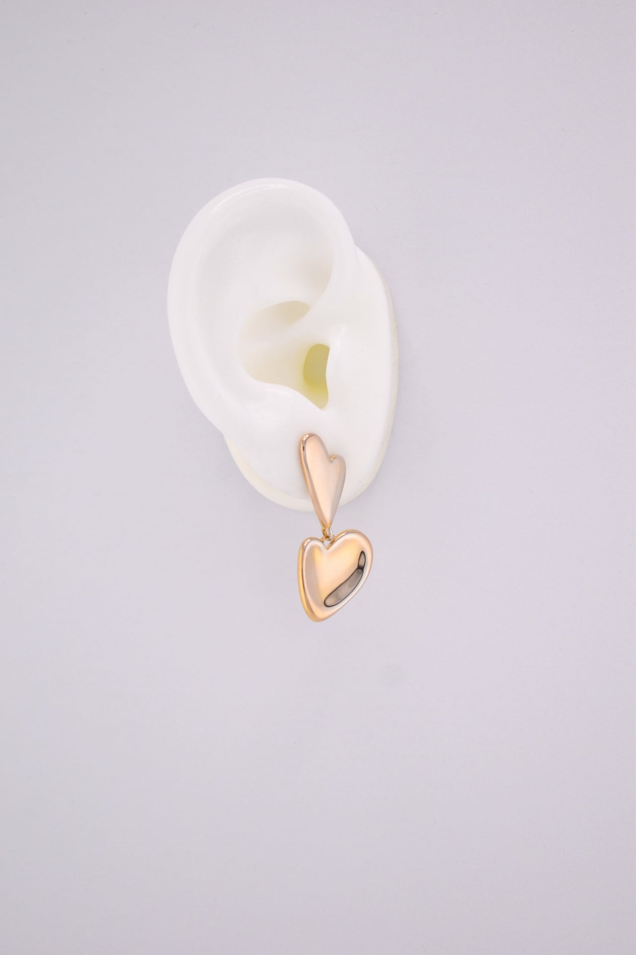 Gold Heart Drop Earrings