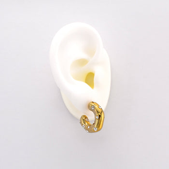 Chunky Scattered Stone Earrings Silver