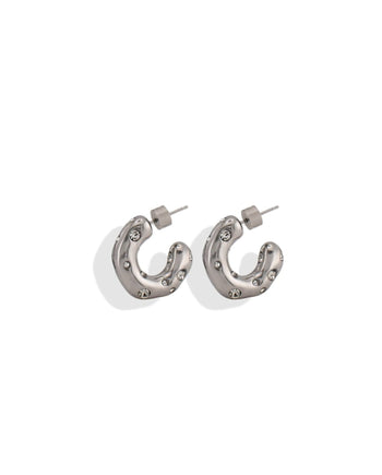 Chunky Scattered Stone Earrings Gold