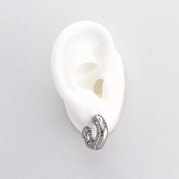 Chunky Scattered Stone Earrings Silver