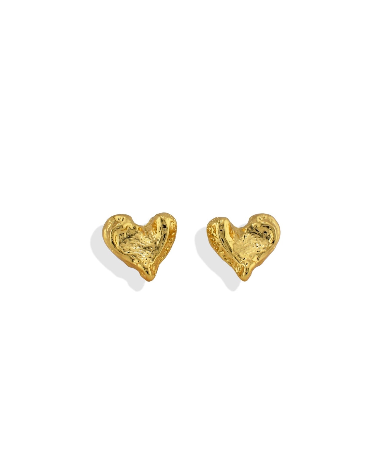 Hammered Heart Studs