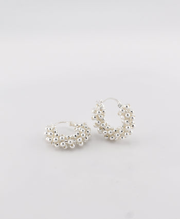 Chunky Beaded Ball Hoops