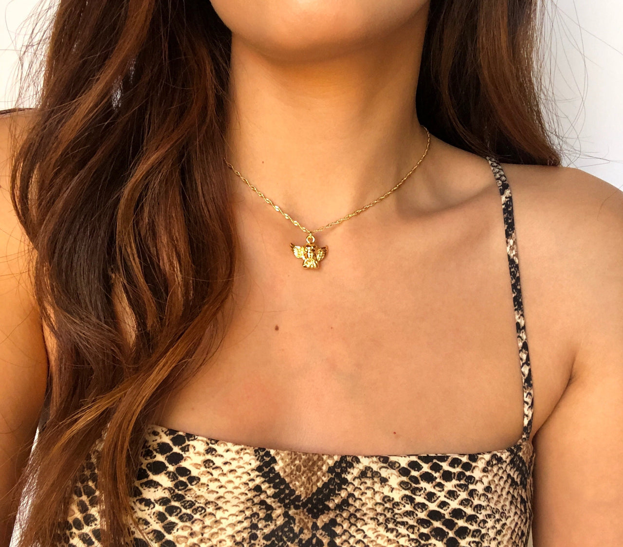 Gold Angel Charm Choker