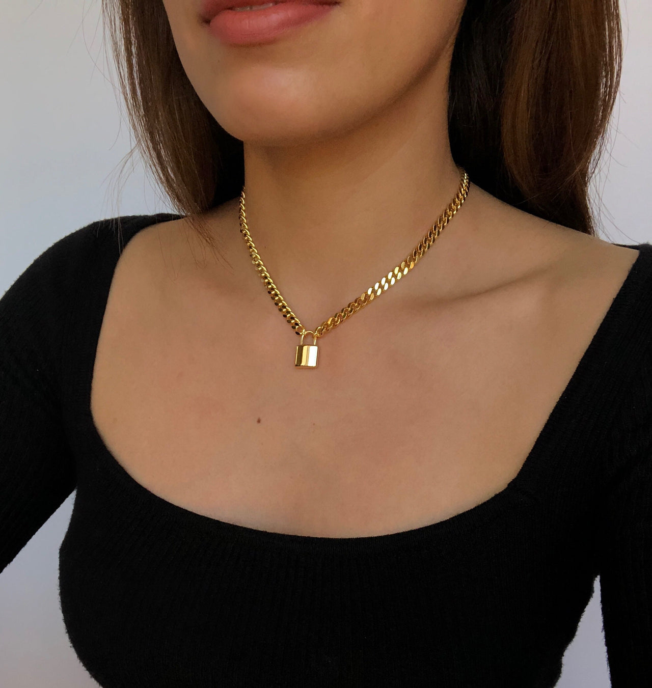 Gold PadLock Necklace