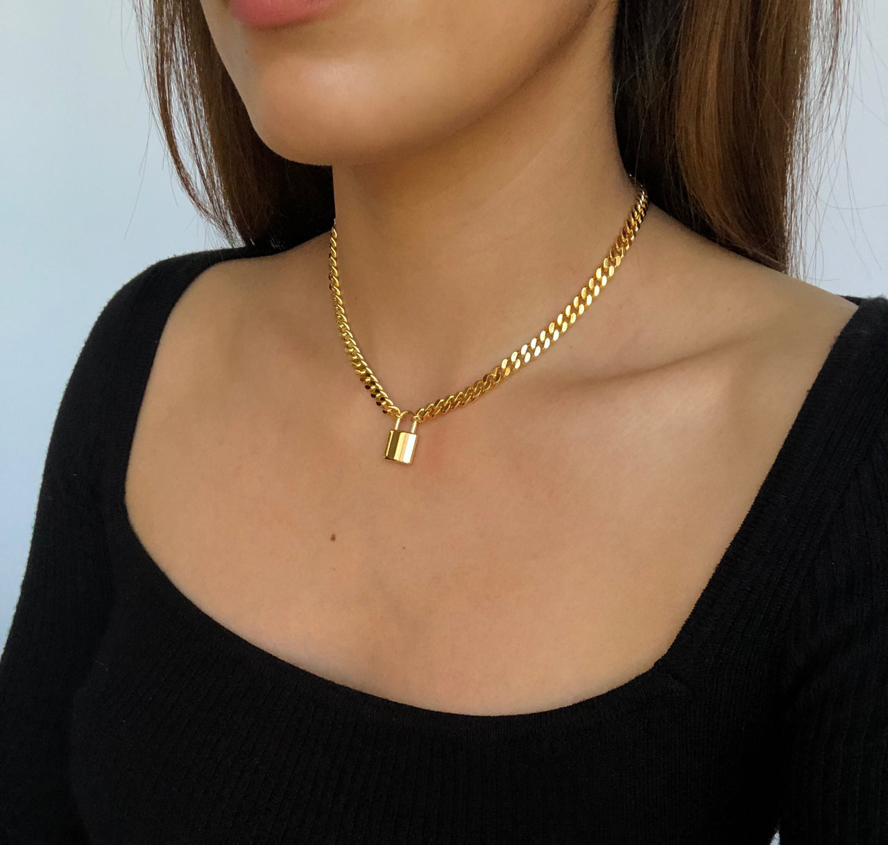 Gold PadLock Necklace