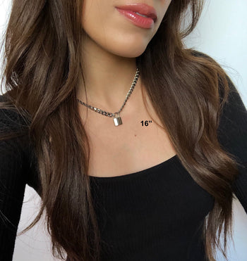 Curb Chain Padlock Necklace