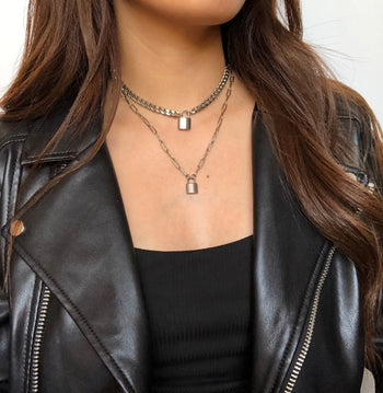 Curb Chain Padlock Necklace