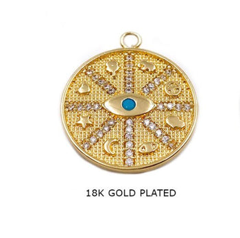 Gold Evil Eye Coin Necklace