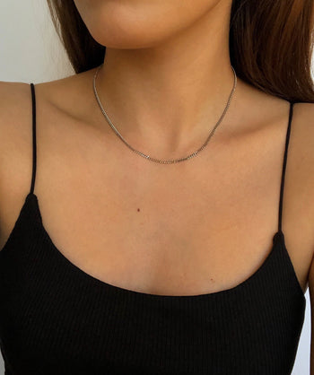 Dainty 2mm Curb Chain Necklace
