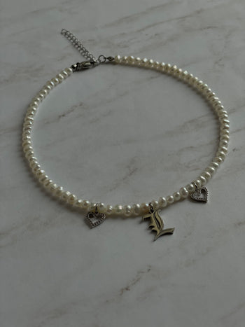 Pearl Personalized Letter Necklace