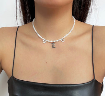 Pearl Personalized Letter Necklace