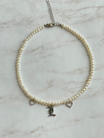 Pearl Personalized Letter Necklace