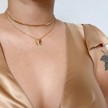 Dainty Gold Butterfly Necklace