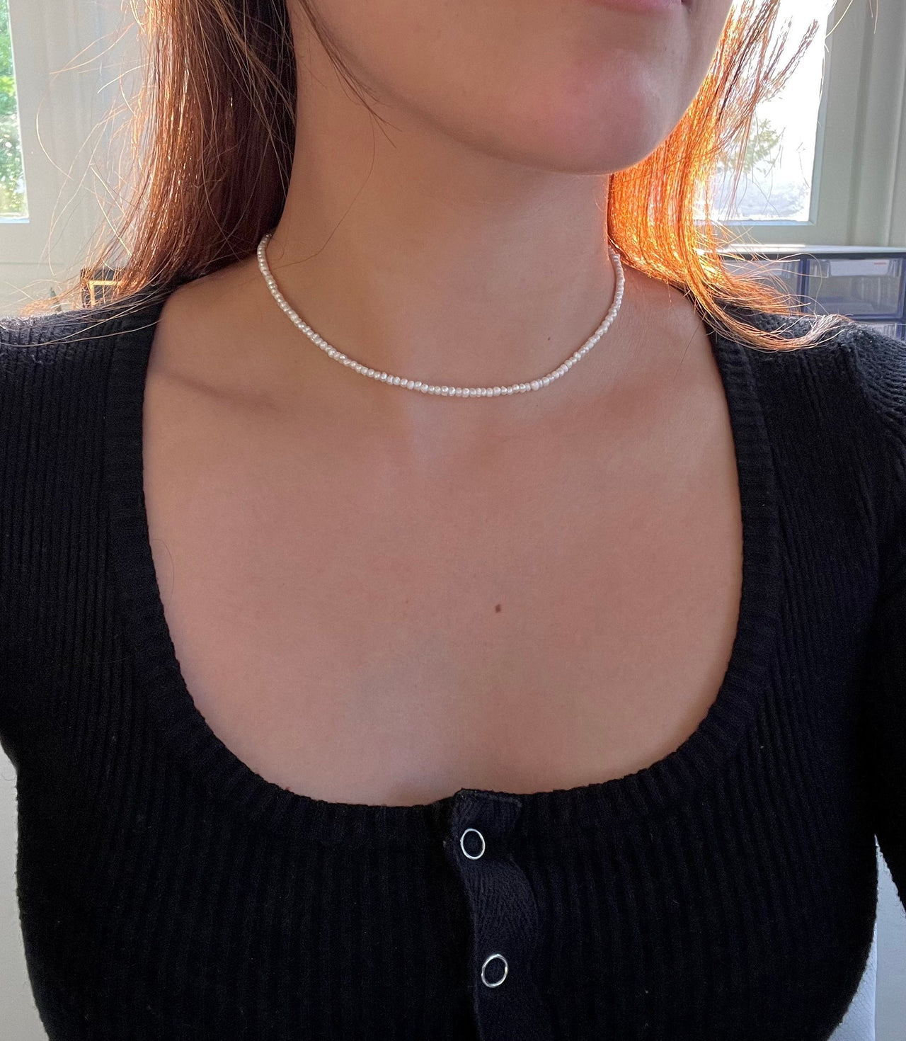 Dainty Seed Pearl Necklace