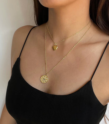 Gold Evil Eye Coin Necklace