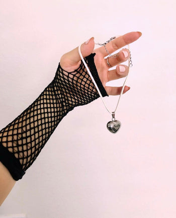 Leather Bubble Heart Choker