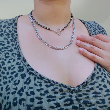 Black Agate Toggle Necklace