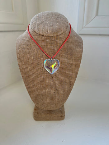 Colorful Suede Heart Necklace