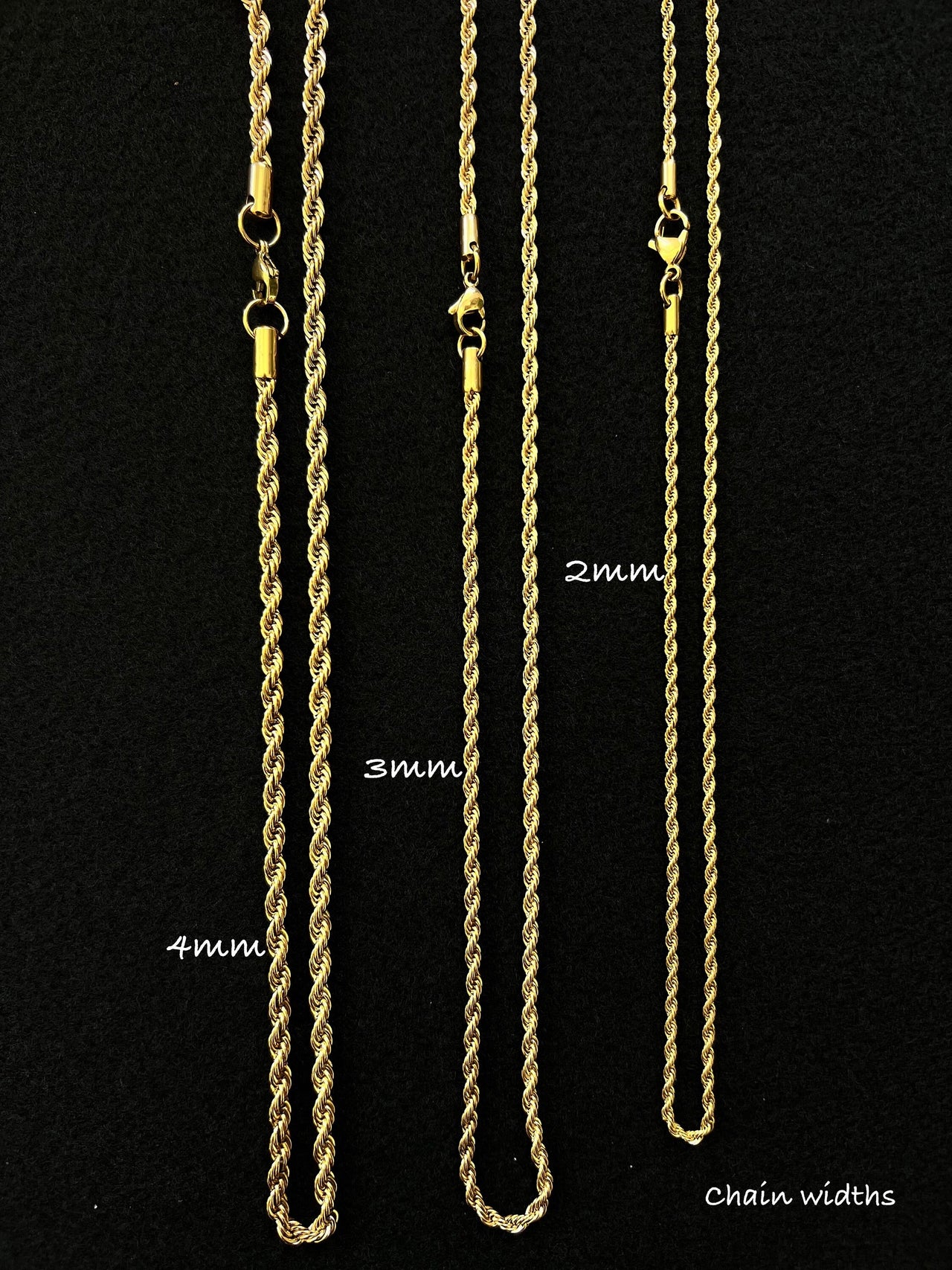 Gold Rope Chain Necklace