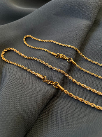 Gold Rope Chain Necklace