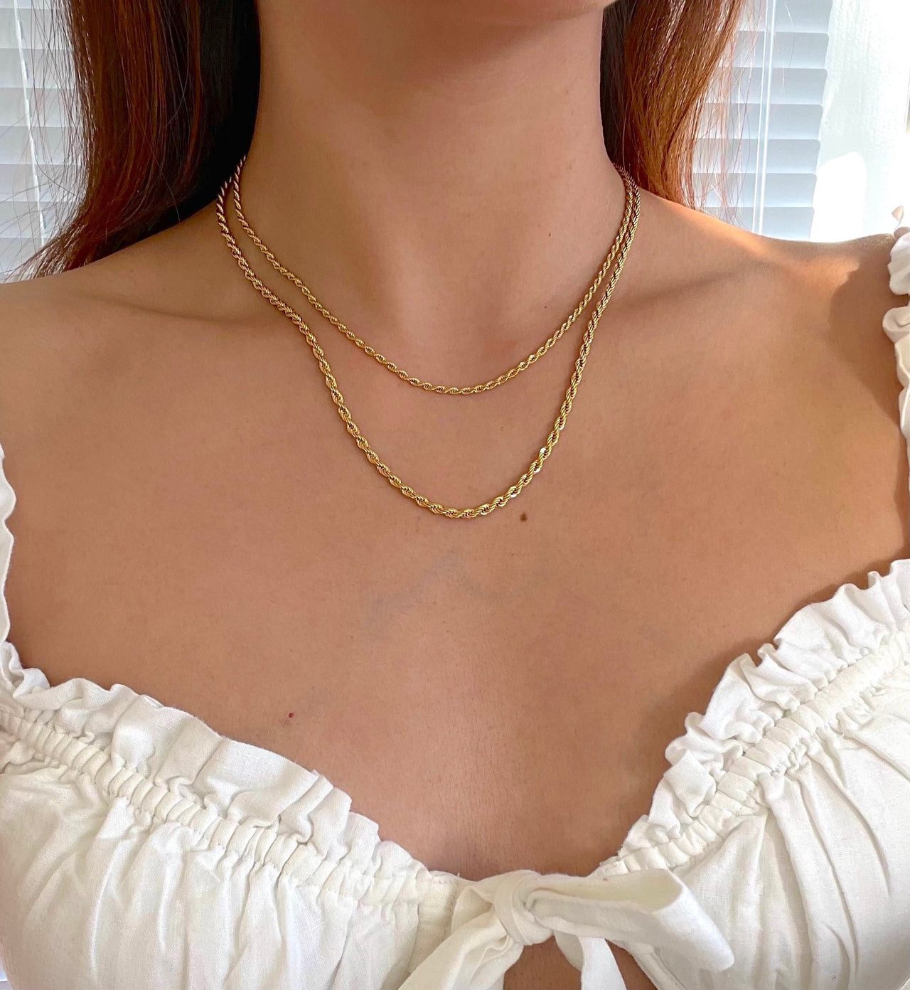 Gold Rope Chain Necklace