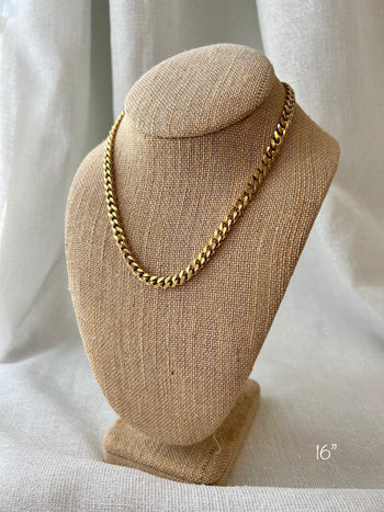 2mm Gold Curb Chain Necklace