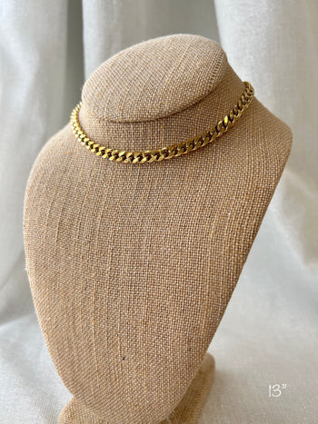 6.5mm Gold Curb Chain Choker