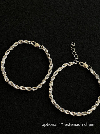 Silver Rope Chain Bracelet