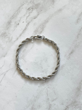 Silver Rope Chain Bracelet