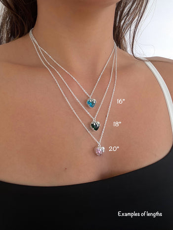 Silver Orbiting Heart Necklace