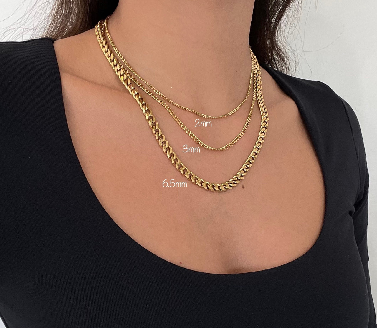 2mm Gold Curb Chain Necklace