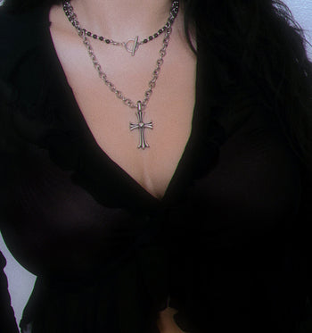 Black Agate Toggle Necklace