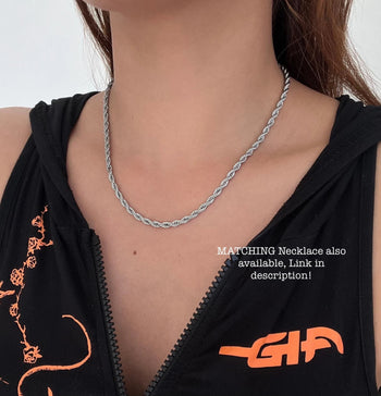 Silver Rope Chain Bracelet