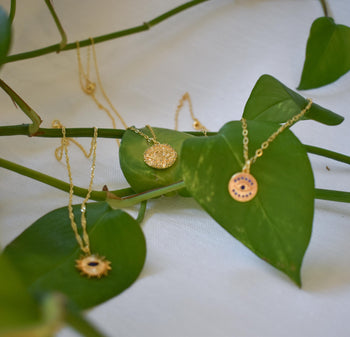 Gold Evil Eye Coin Necklace