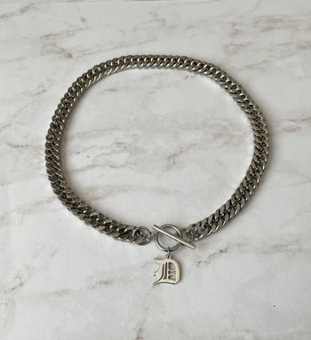 Letter Charm Toggle Necklace