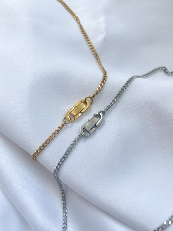 Gold Gothic Cross Curb Chain